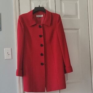 Elegant Tahari Deep Red Women's Pea Coat